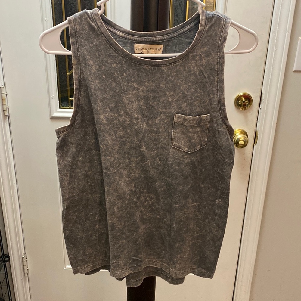 Boutique high-neck tank. Slate gray. Size M.